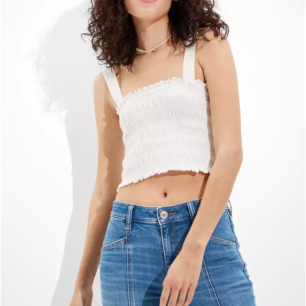 American Eagle Smock Crop Top Sz L